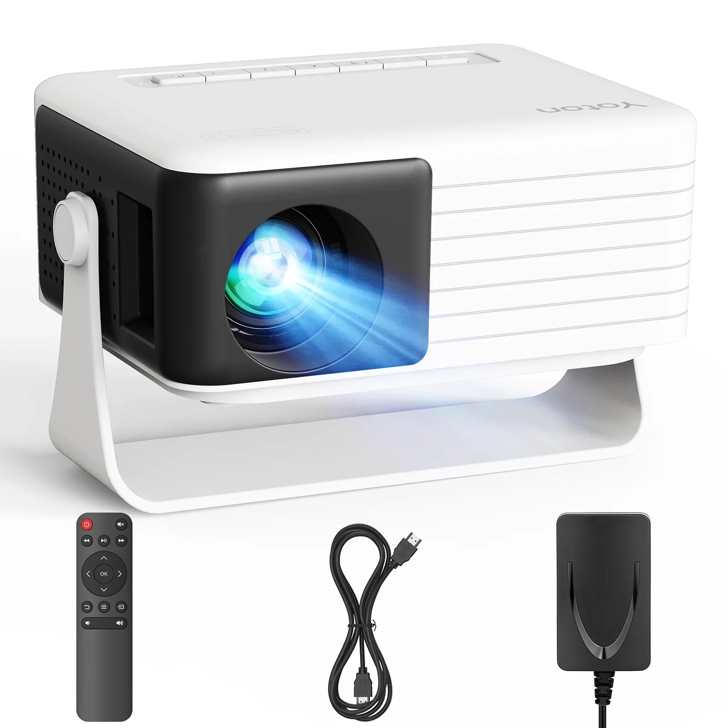 Mini Projector 720P HD Portable Projector, 4000 Lumens LED, Wifi Bluetooth 5.1, 30โ120" Screen, HDMI USB AV Compatible, Home Theater Outdoor Movie Projector, Black