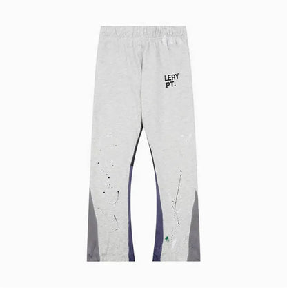 Men'S Designer Spring Graffiti-Print Sports Trousers: Letter-Print, Colour-Blocked, Drawstring, Splash-Paint Street Style