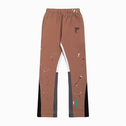 Men'S Designer Spring Graffiti-Print Sports Trousers: Letter-Print, Colour-Blocked, Drawstring, Splash-Paint Street Style